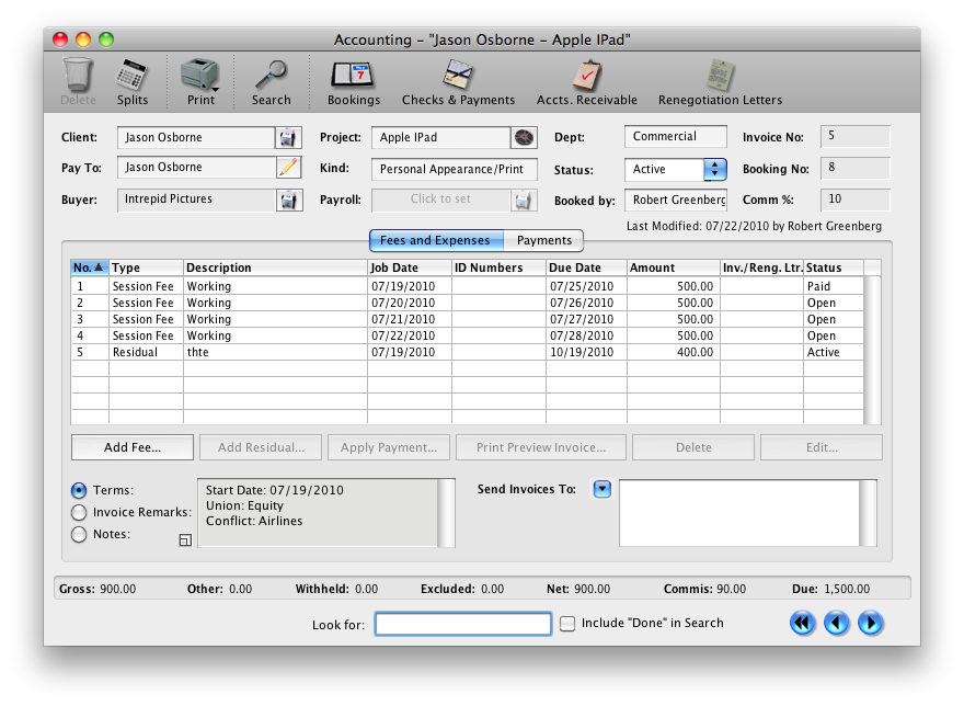 Screenshot: Accounting