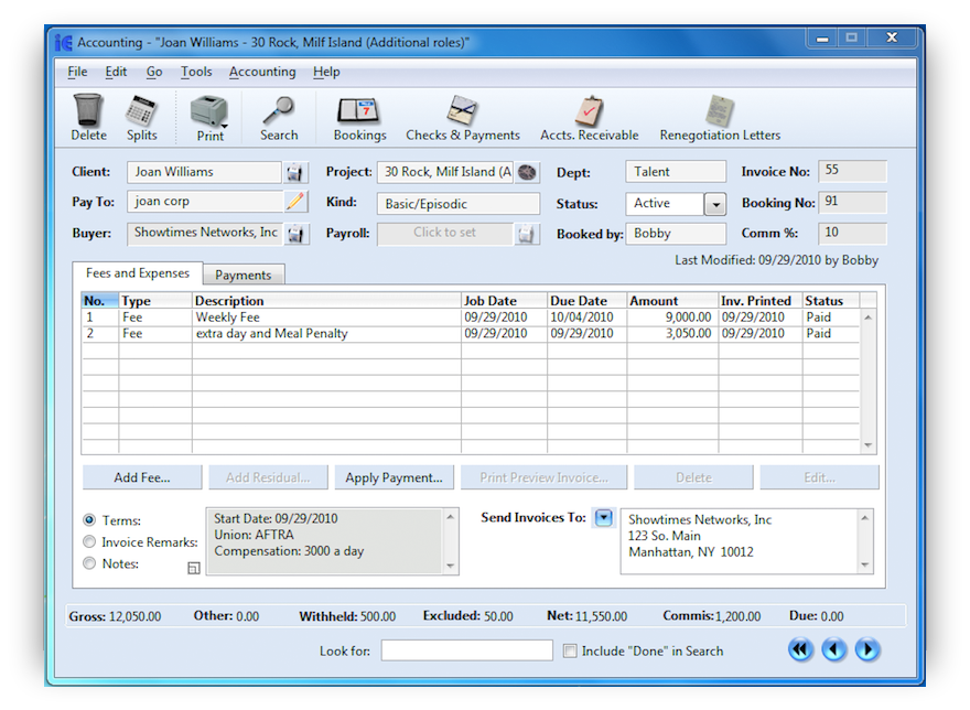 Screenshot: Accounting