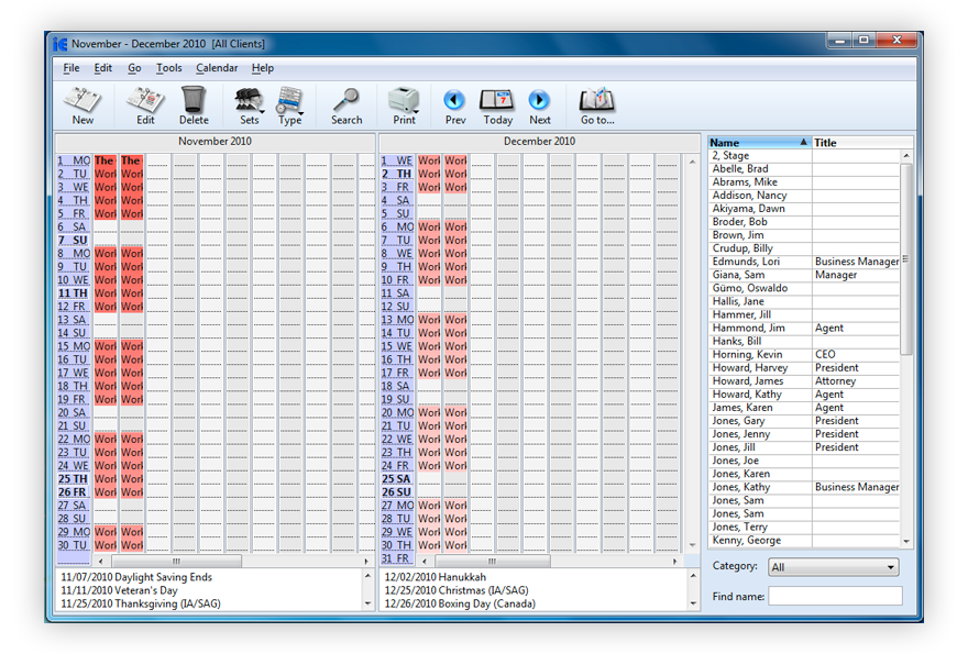 Screenshot: PC BTL Scheduler